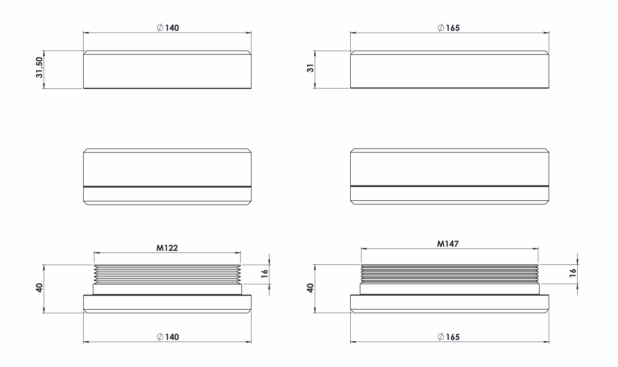 Screwable-Bushing-1kV-Technical-Drawing